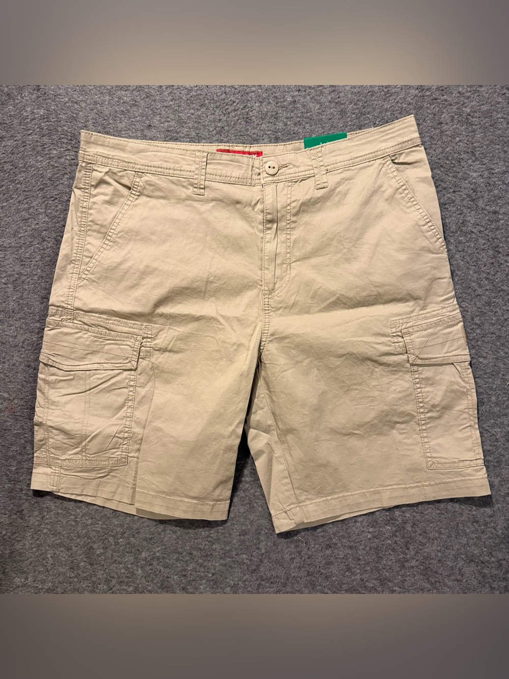 Union Bay Cargo Shorts Mens 38 tan Long Baggy 10" Inseam Stretch Comfort Y2K NWT